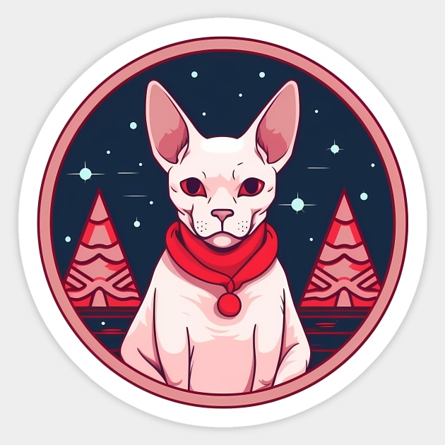 Sphynx Cat Xmas, Love Cats Sticker by logiamerch